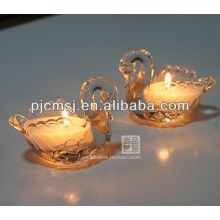 Castiçal de cristal da cisne de Colupe para a decoração home